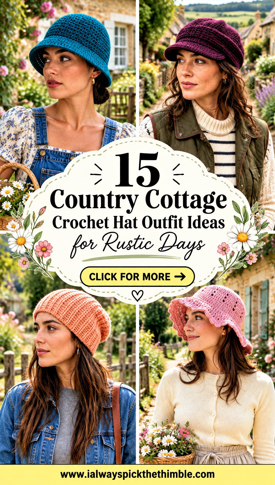 15 Country Cottage Crochet Hat Outfit Ideas for Rustic Days - 15 Country Cottage Crochet Hat Outfit Ideas for Rustic Days