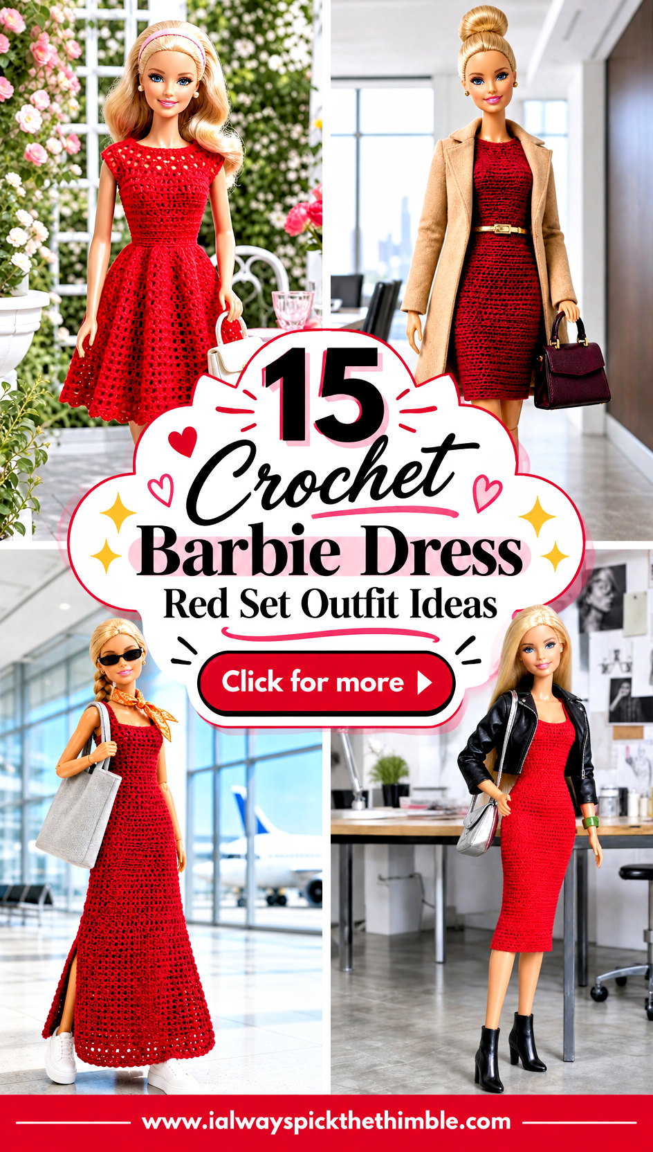 15 Crochet Barbie Dress Red Set Outfit Ideas for Doll Style - 15 Crochet Barbie Dress Red Set Outfit Ideas for Doll Style