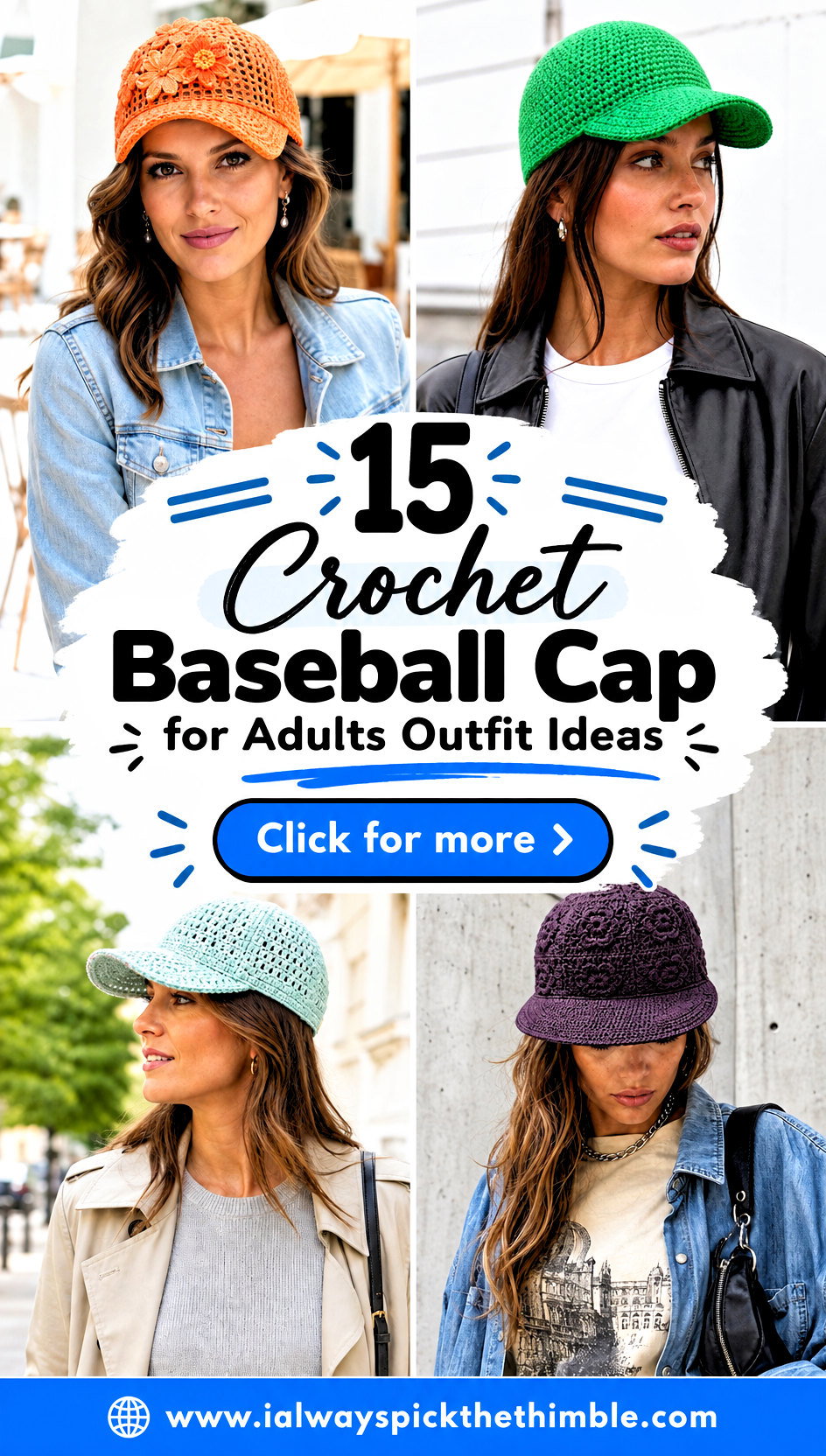 15 Crochet Baseball Cap for Adults Outfit Ideas for Weekends - 15 Crochet Baseball Cap for Adults Outfit Ideas for Weekends
