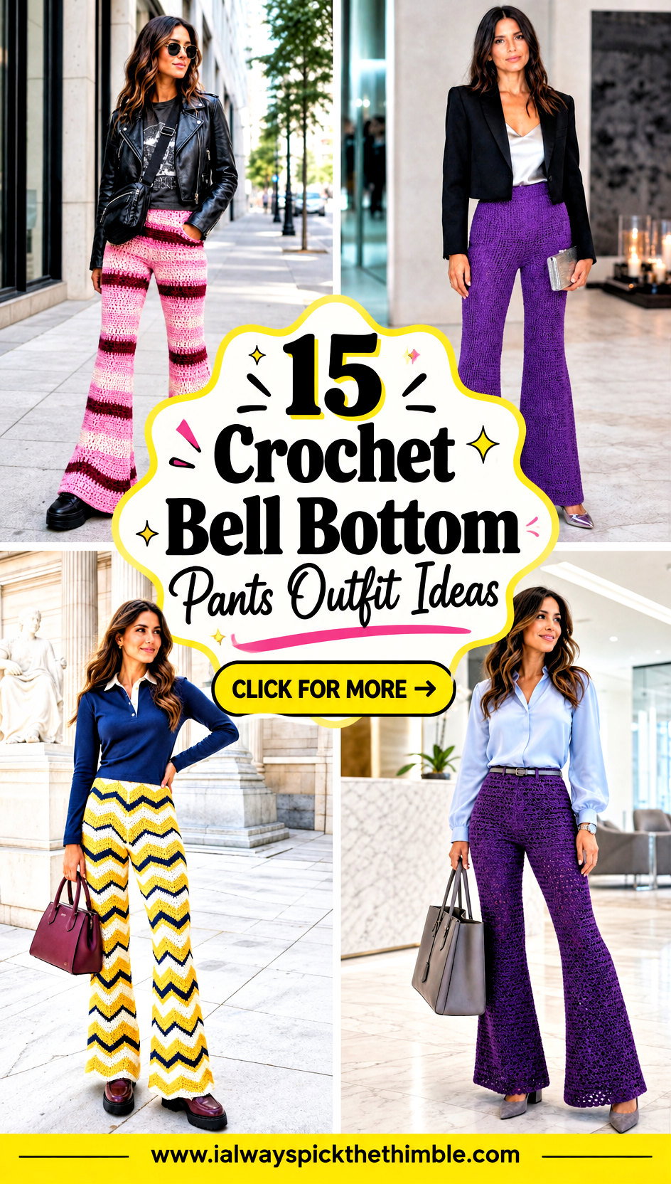 15 Crochet Bell Bottom Pants Outfit Ideas for Retro Style - 15 Crochet Bell Bottom Pants Outfit Ideas for Retro Style
