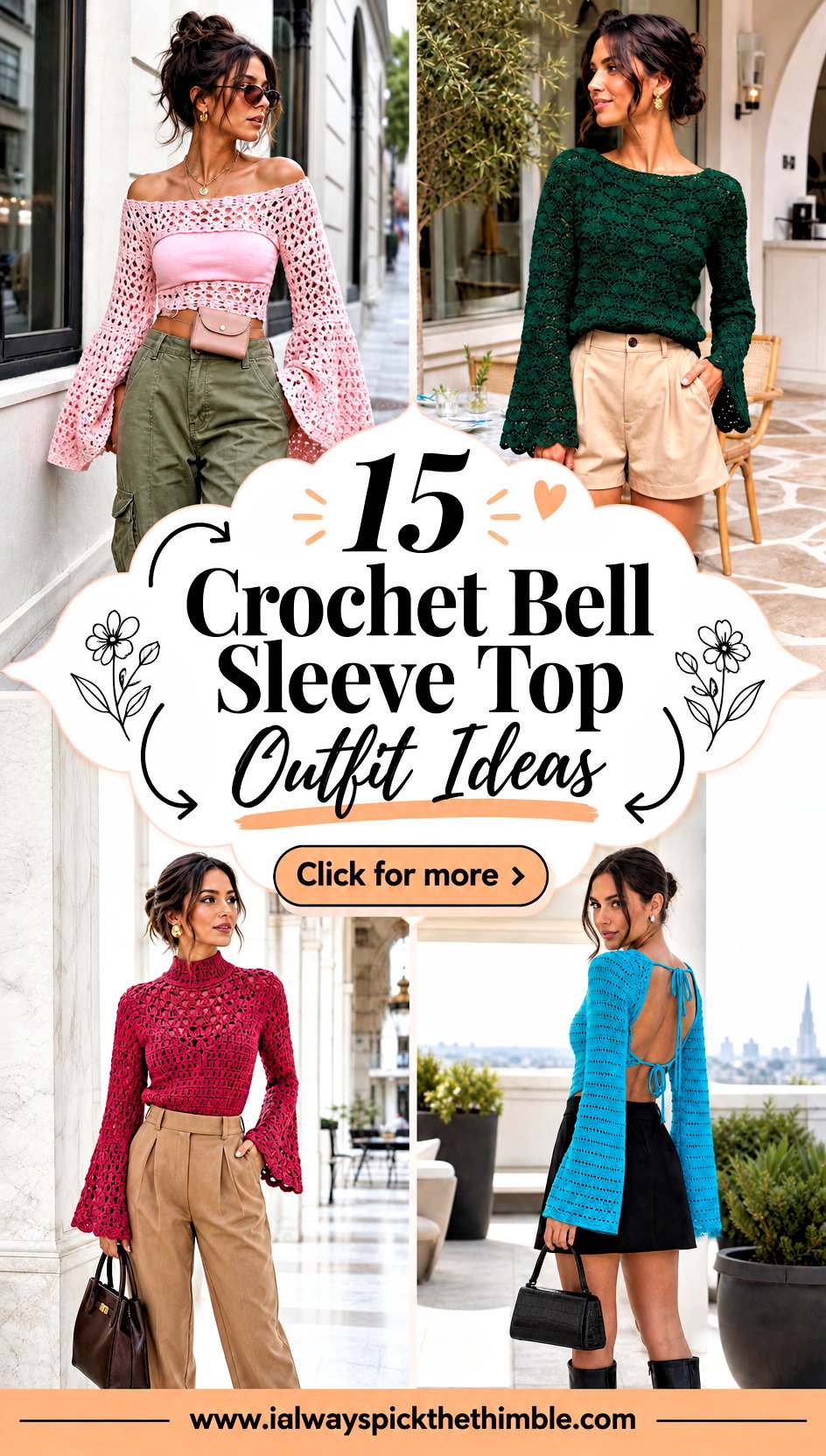 15 Crochet Bell Sleeve Top Outfit Ideas for Boho Layering - 15 Crochet Bell Sleeve Top Outfit Ideas for Boho Layering