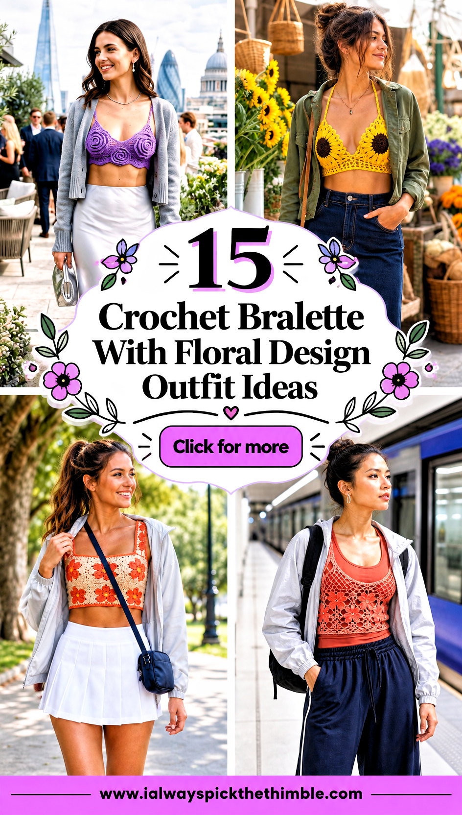 15 Crochet Bralette With Floral Design Outfit Ideas - 15 Crochet Bralette With Floral Design Outfit Ideas