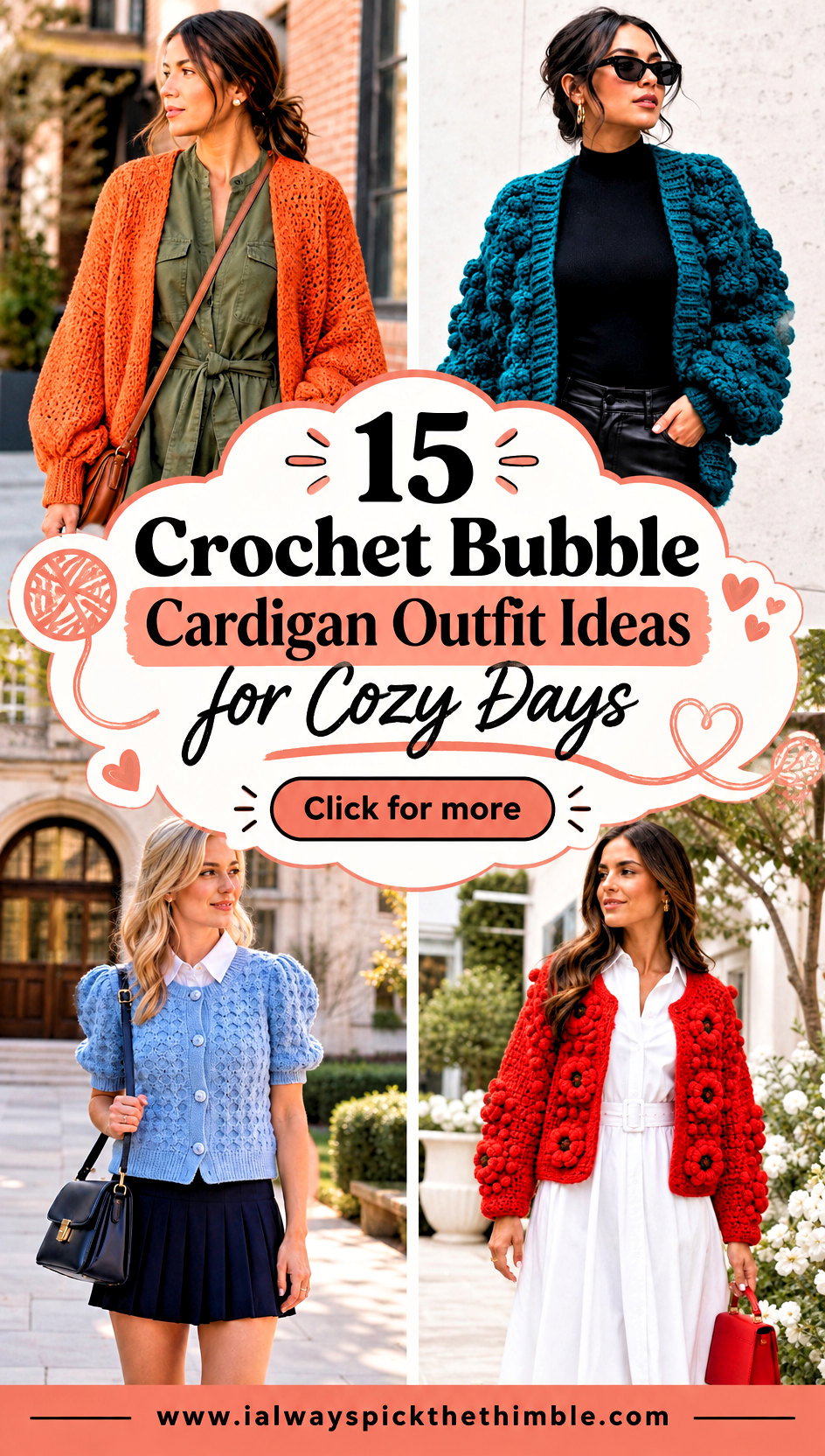 15 Crochet Bubble Cardigan Outfit Ideas for Cozy Days - 15 Crochet Bubble Cardigan Outfit Ideas for Cozy Days