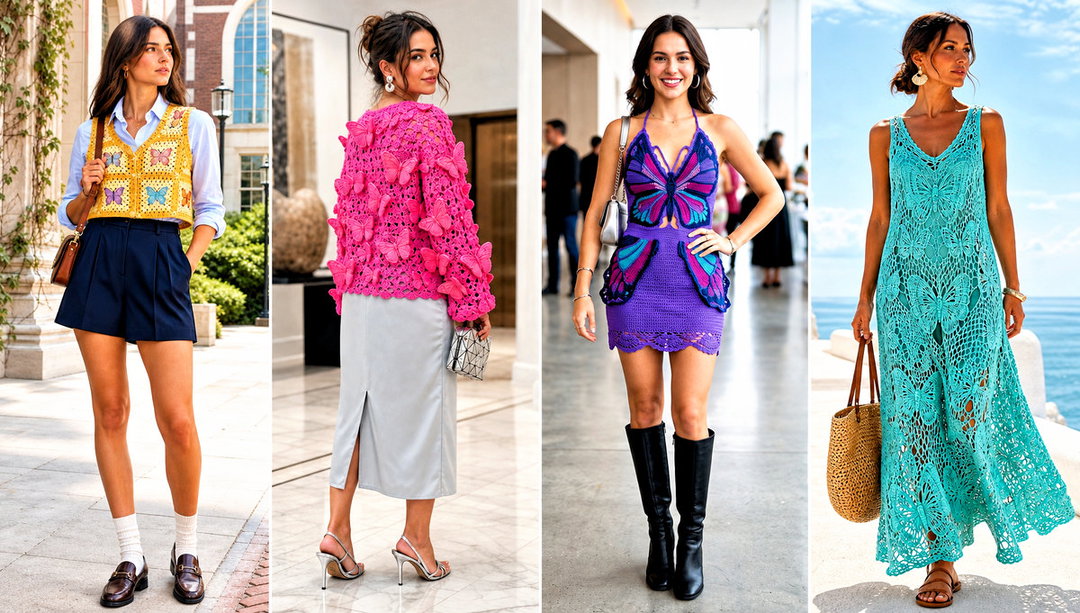 15 Crochet Butterfly Clothes and Outfit Ideas for Festivals