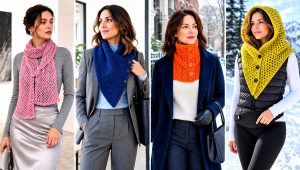 15 Crochet Button Hole Scarf Outfit Ideas for Winter Walks