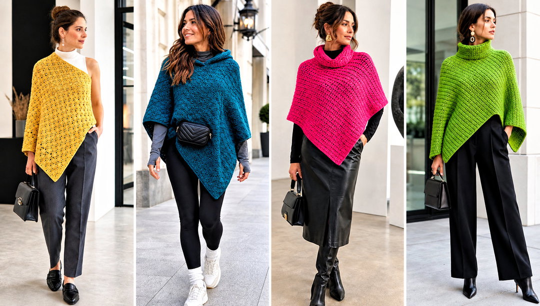 15 Crochet C2C Poncho Outfit Ideas for Relaxed Layering