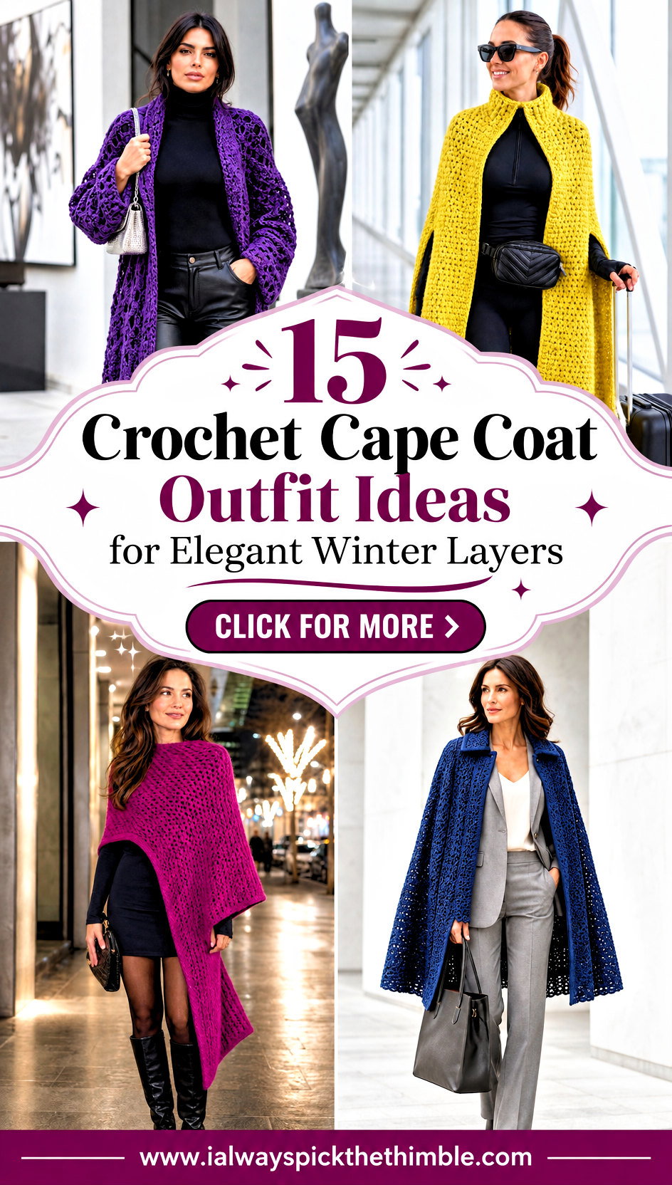15 Crochet Cape Coat Outfit Ideas for Elegant Winter Layers - 15 Crochet Cape Coat Outfit Ideas for Elegant Winter Layers