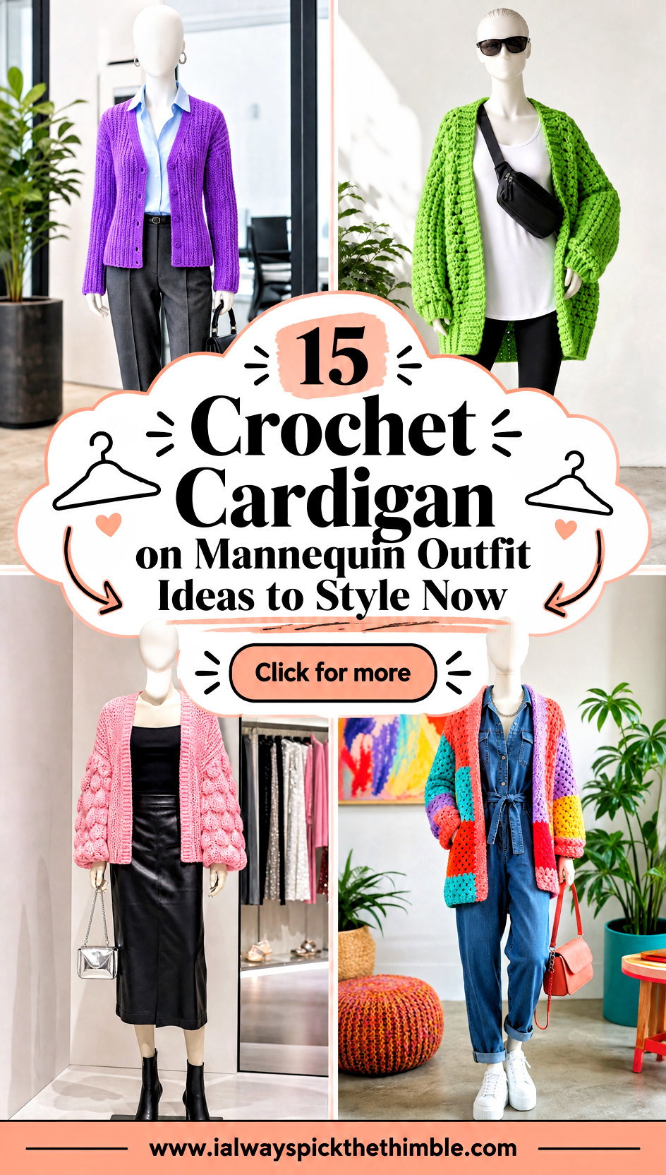 15 Crochet Cardigan on Mannequin Outfit Ideas to Style Now - 15 Crochet Cardigan on Mannequin Outfit Ideas to Style Now