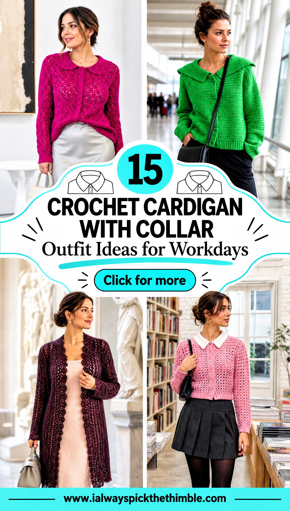 15 Crochet Cardigan with Collar Outfit Ideas for Workdays - 15 Crochet Cardigan with Collar Outfit Ideas for Workdays