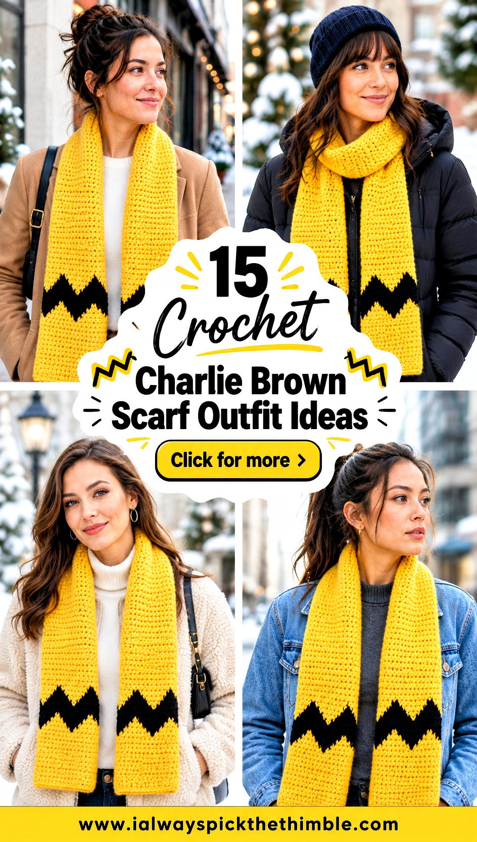 15 Crochet Charlie Brown Scarf Outfit Ideas for Winter - 15 Crochet Charlie Brown Scarf Outfit Ideas for Winter
