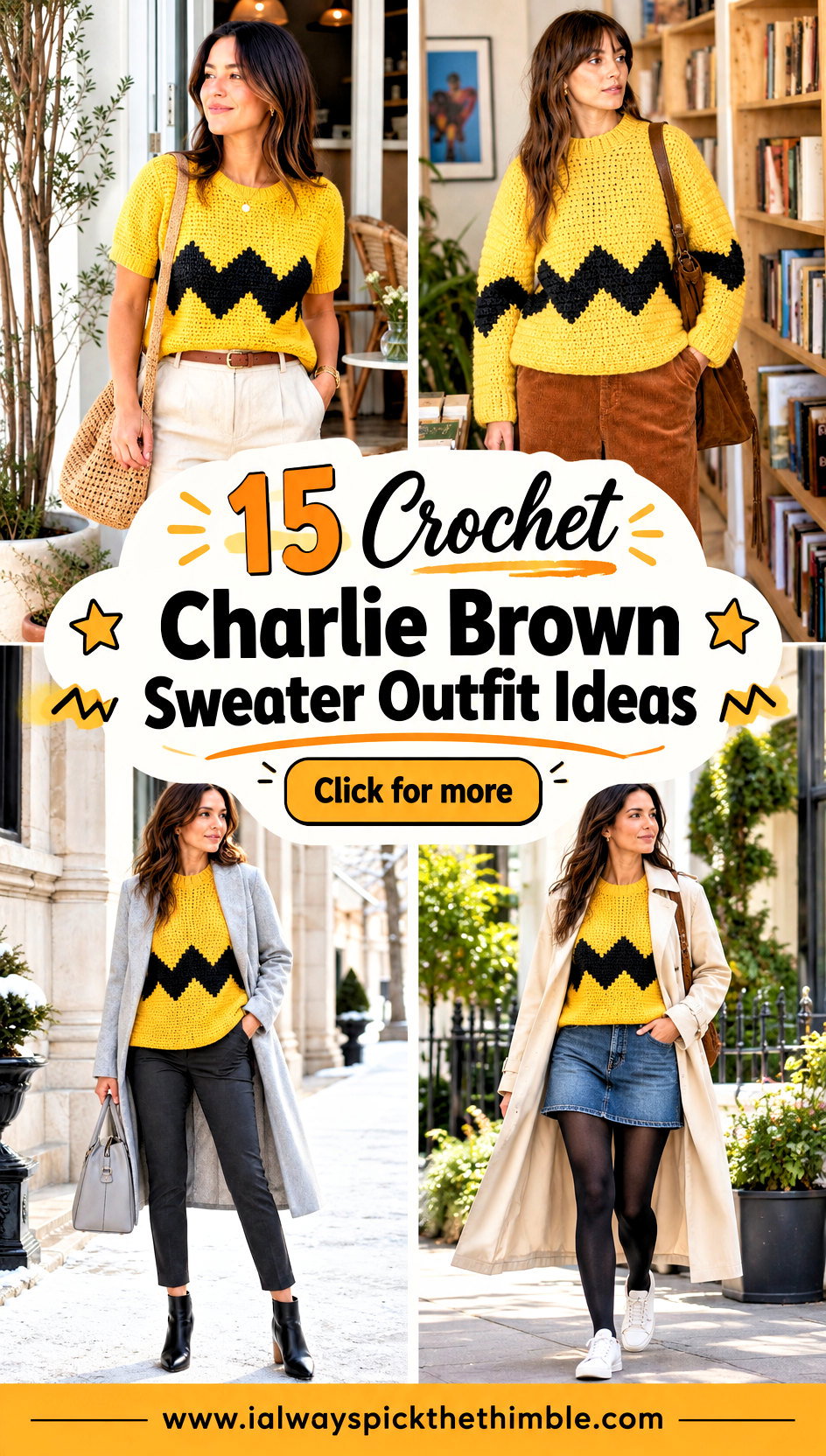 15 Crochet Charlie Brown Sweater Outfit Ideas for Cool Days - 15 Crochet Charlie Brown Sweater Outfit Ideas for Cool Days