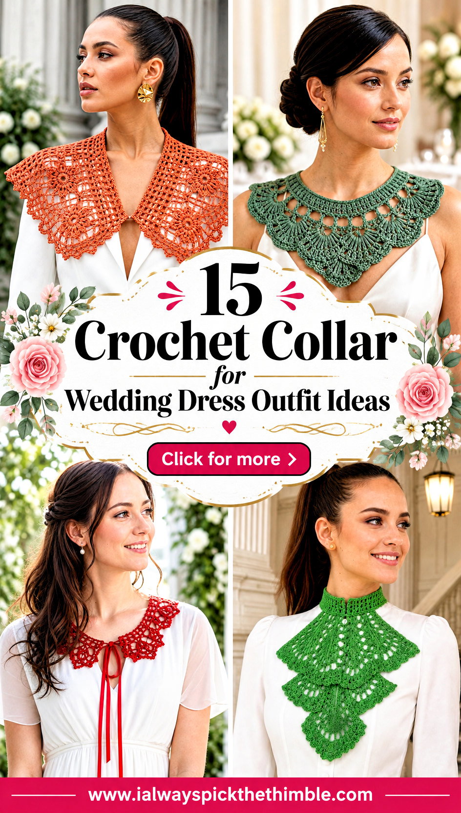 15 Crochet Collar for Wedding Dress Outfit Ideas for Brides - 15 Crochet Collar for Wedding Dress Outfit Ideas for Brides