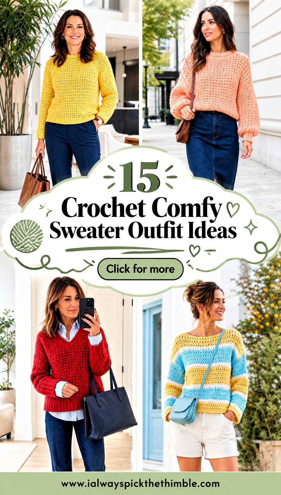 15 Crochet Comfy Sweater Outfit Ideas for Cozy Weekends - 15 Crochet Comfy Sweater Outfit Ideas for Cozy Weekends