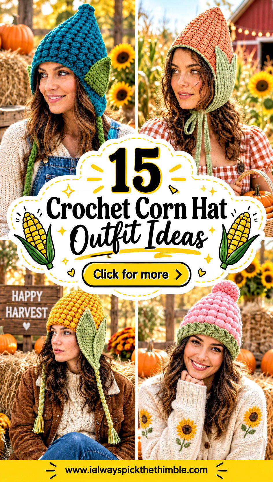 15 Crochet Corn Hat Outfit Ideas for Harvest Parties - 15 Crochet Corn Hat Outfit Ideas for Harvest Parties