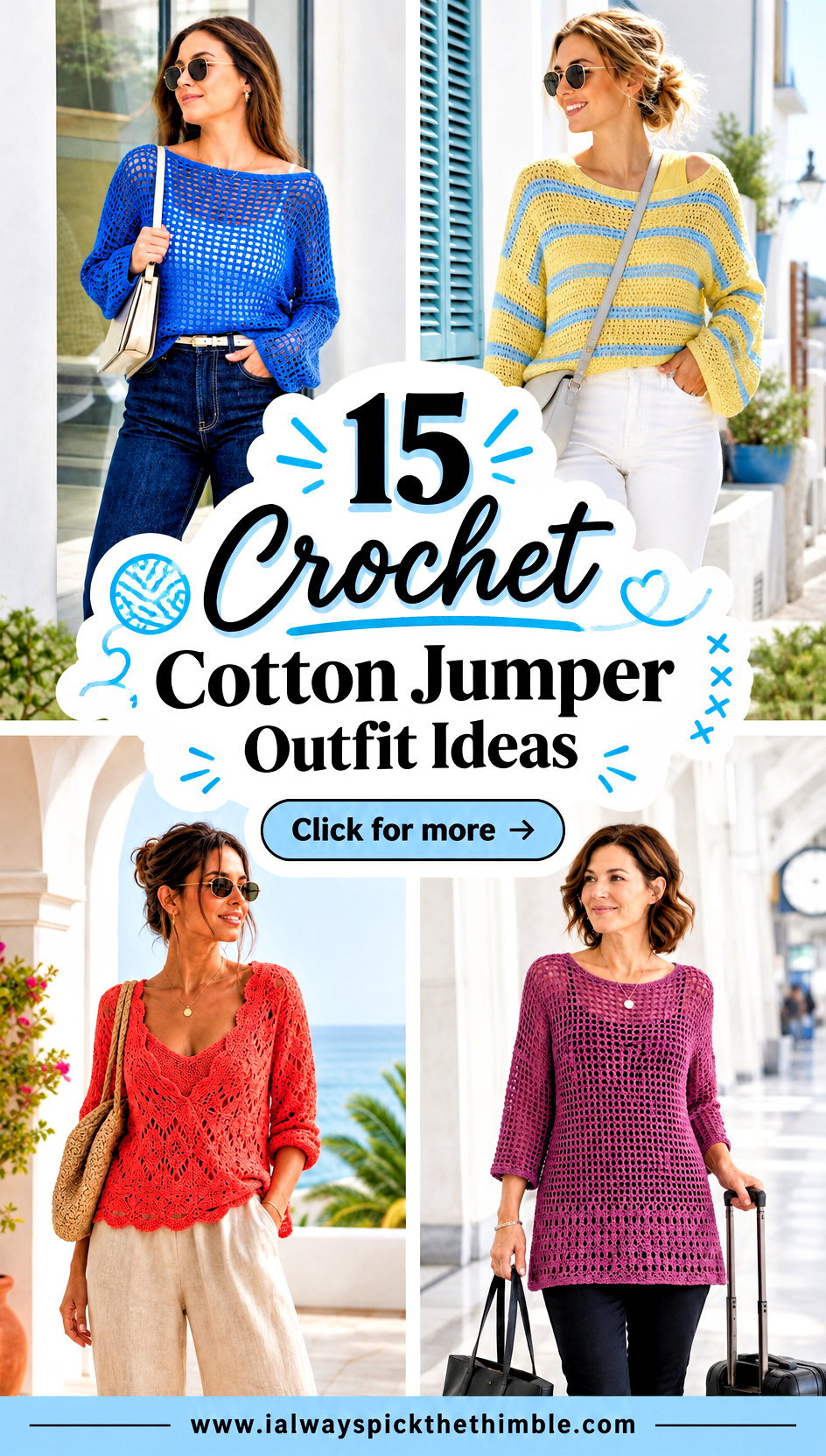 15 Crochet Cotton Jumper Outfit Ideas for Light Layers - 15 Crochet Cotton Jumper Outfit Ideas for Light Layers