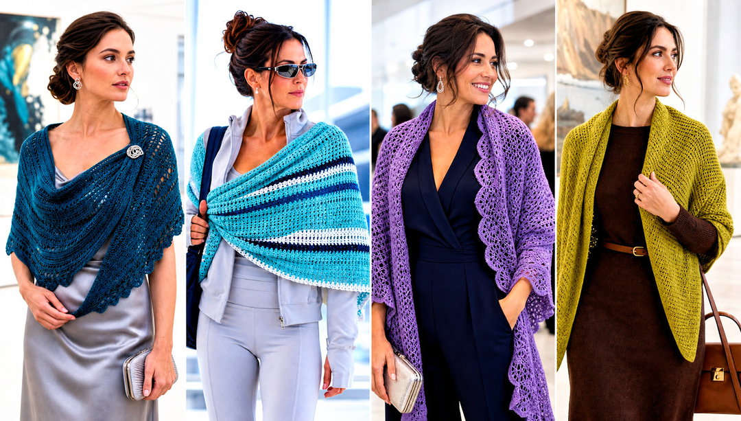 15 Crochet Cotton Shawl Outfit Ideas for Breezy Evenings