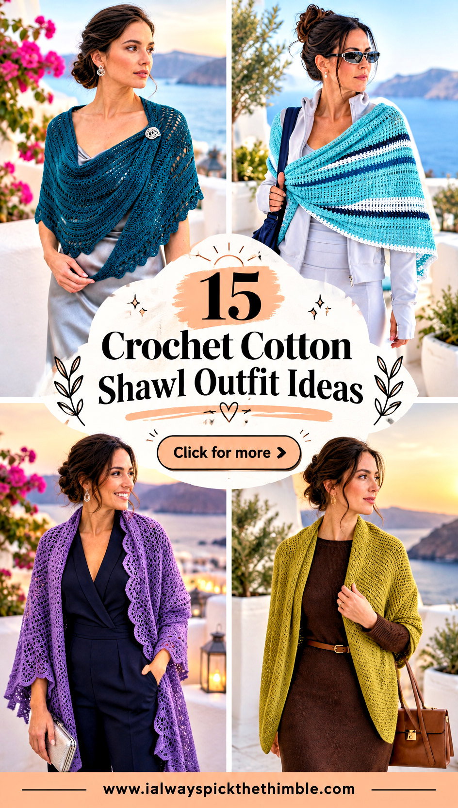 15 Crochet Cotton Shawl Outfit Ideas for Breezy Evenings - 15 Crochet Cotton Shawl Outfit Ideas for Breezy Evenings