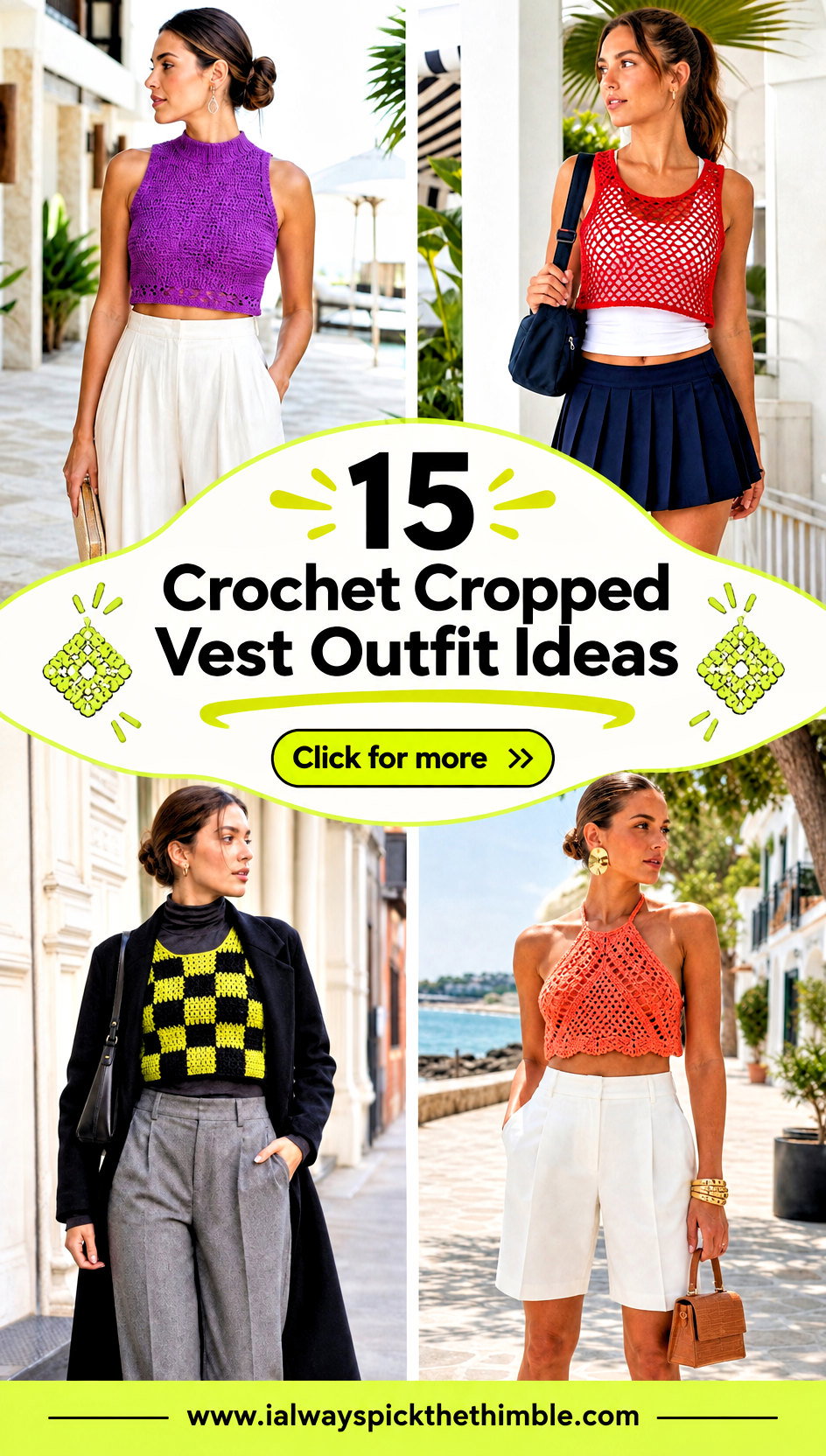 15 Crochet Cropped Vest Outfit Ideas for Layered Style - 15 Crochet Cropped Vest Outfit Ideas for Layered Style