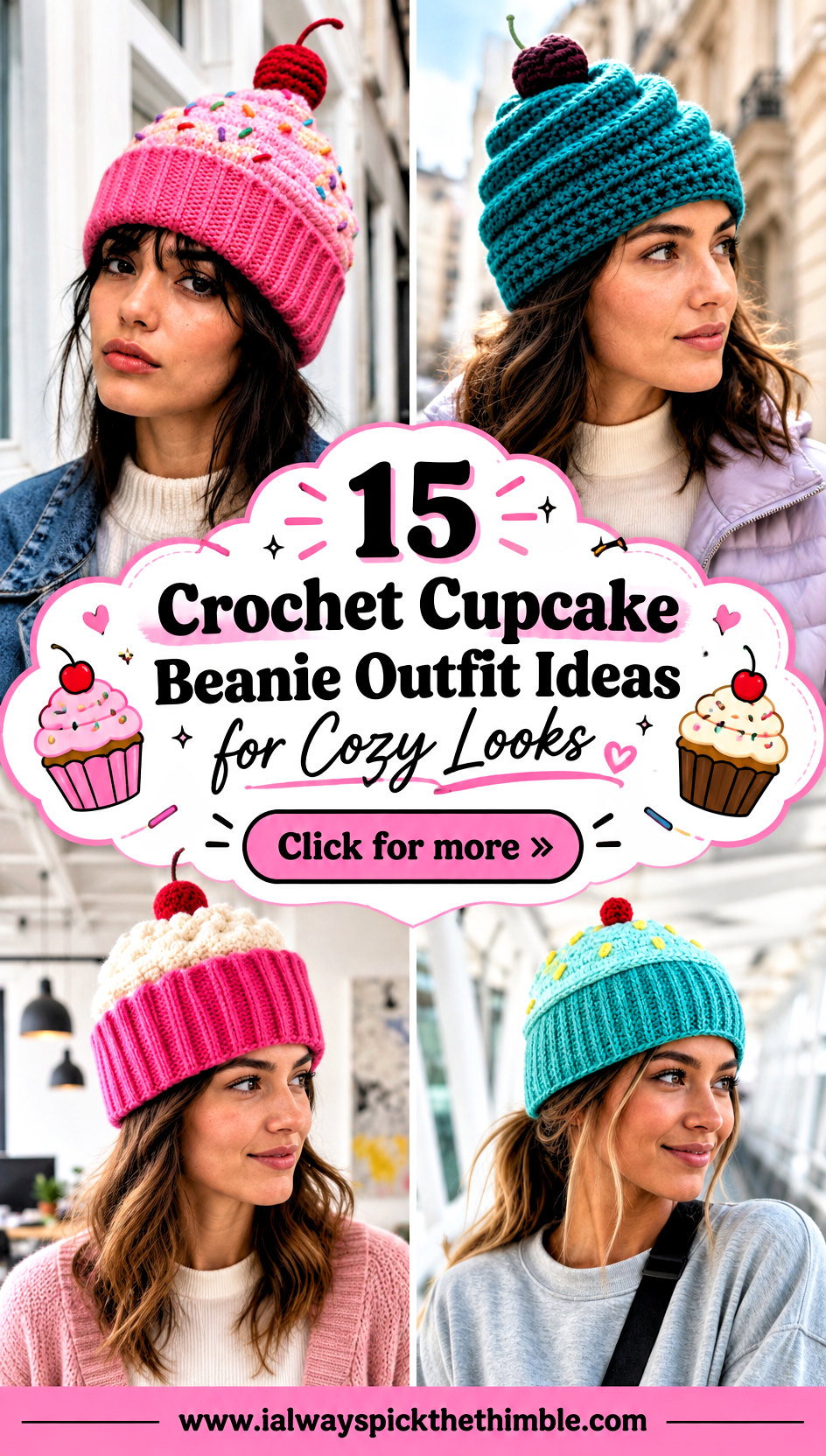 15 Crochet Cupcake Beanie Outfit Ideas for Cozy Looks - 15 Crochet Cupcake Beanie Outfit Ideas for Cozy Looks