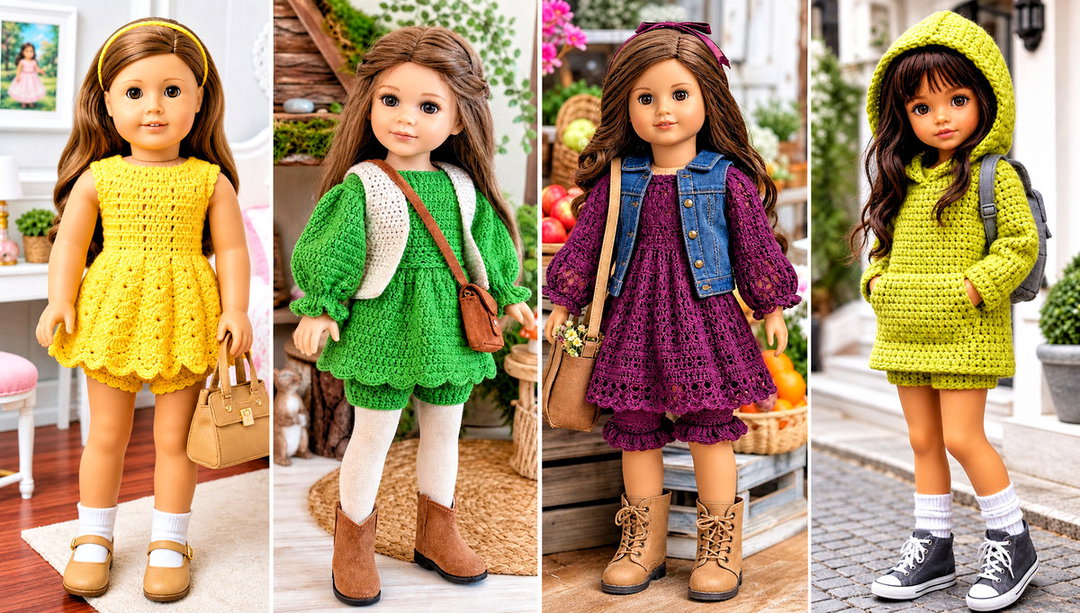 15 Crochet Doll Dress and Panties Outfit Ideas for Playtime