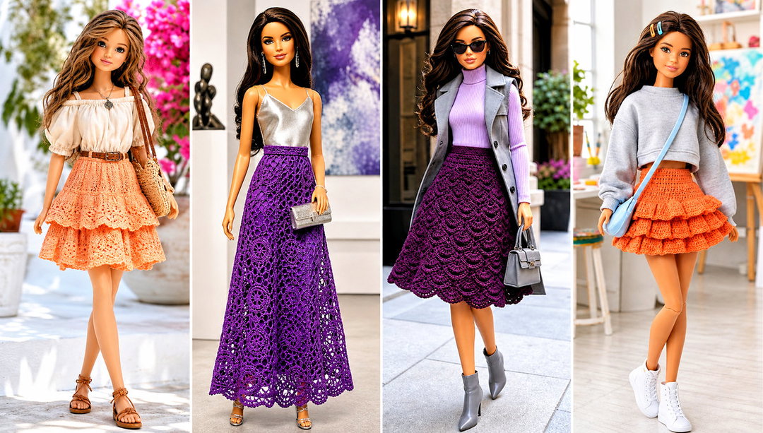 15 Crochet Doll Skirts Outfit Ideas for Mini Wardrobes