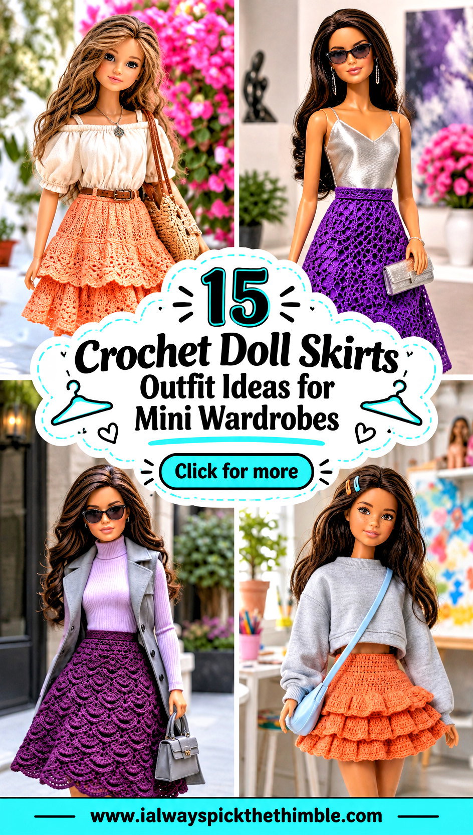 15 Crochet Doll Skirts Outfit Ideas for Mini Wardrobes - 15 Crochet Doll Skirts Outfit Ideas for Mini Wardrobes