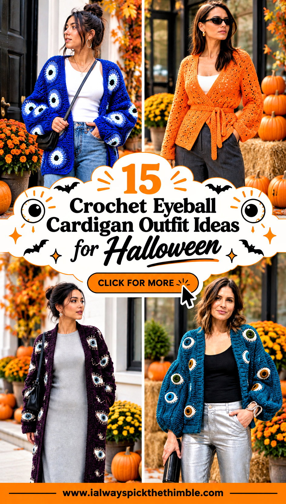 15 Crochet Eyeball Cardigan Outfit Ideas for Halloween - 15 Crochet Eyeball Cardigan Outfit Ideas for Halloween