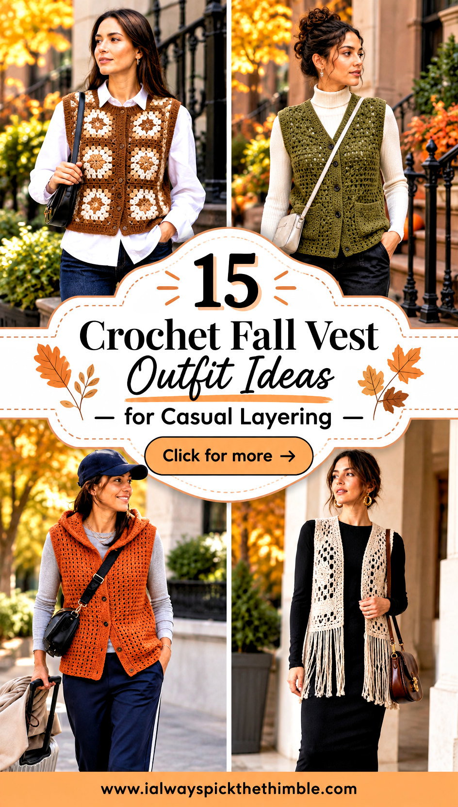 15 Crochet Fall Vest Outfit Ideas for Casual Layering - 15 Crochet Fall Vest Outfit Ideas for Casual Layering