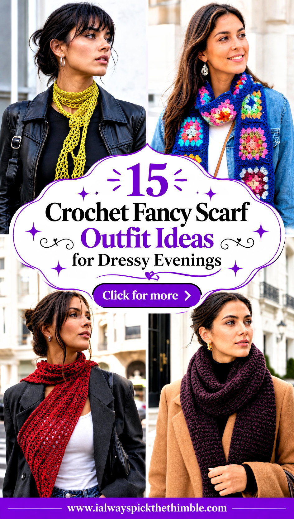 15 Crochet Fancy Scarf Outfit Ideas for Dressy Evenings - 15 Crochet Fancy Scarf Outfit Ideas for Dressy Evenings