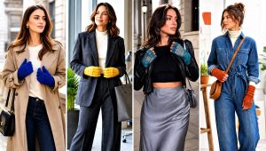 15 Crochet Fingered Gloves Outfit Ideas for Winter
