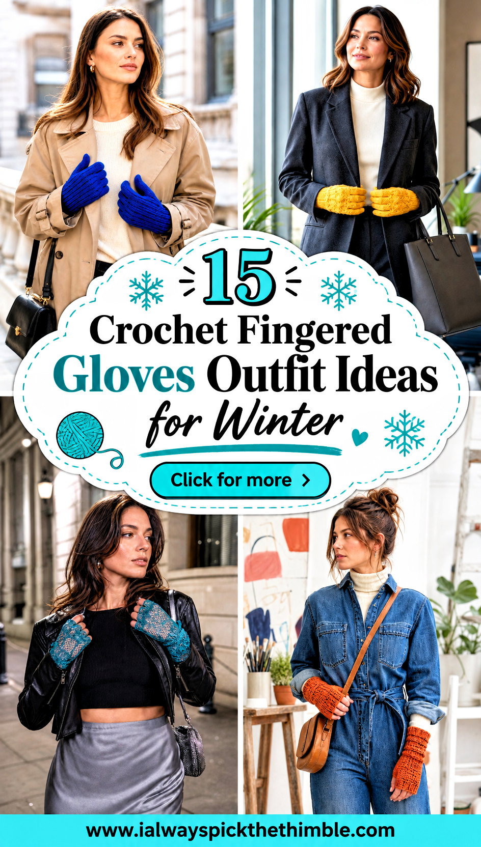 15 Crochet Fingered Gloves Outfit Ideas for Winter - 15 Crochet Fingered Gloves Outfit Ideas for Winter