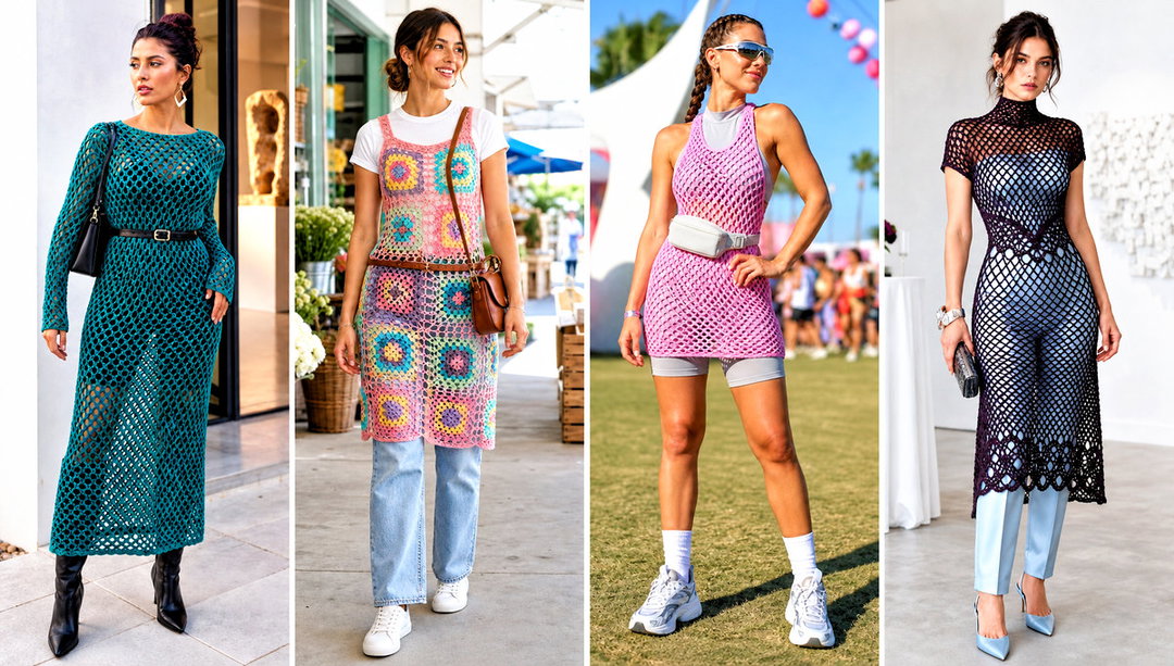 15 Crochet Fishnet Dress Outfit Ideas for Beach Days