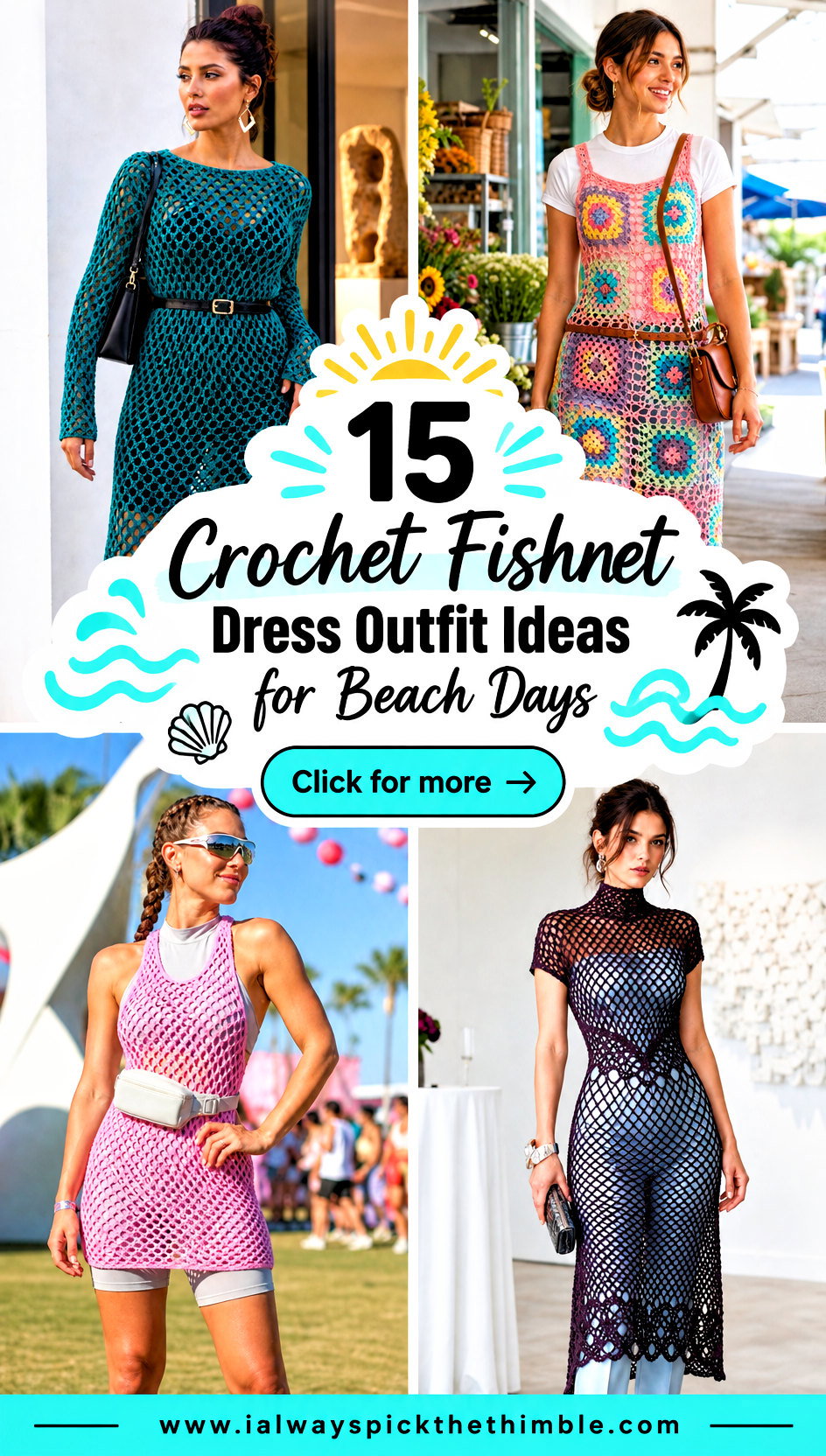 15 Crochet Fishnet Dress Outfit Ideas for Beach Days - 15 Crochet Fishnet Dress Outfit Ideas for Beach Days