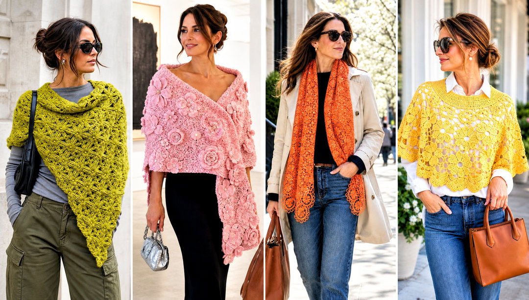15 Crochet Floral Shawl Outfit Ideas for Garden Parties
