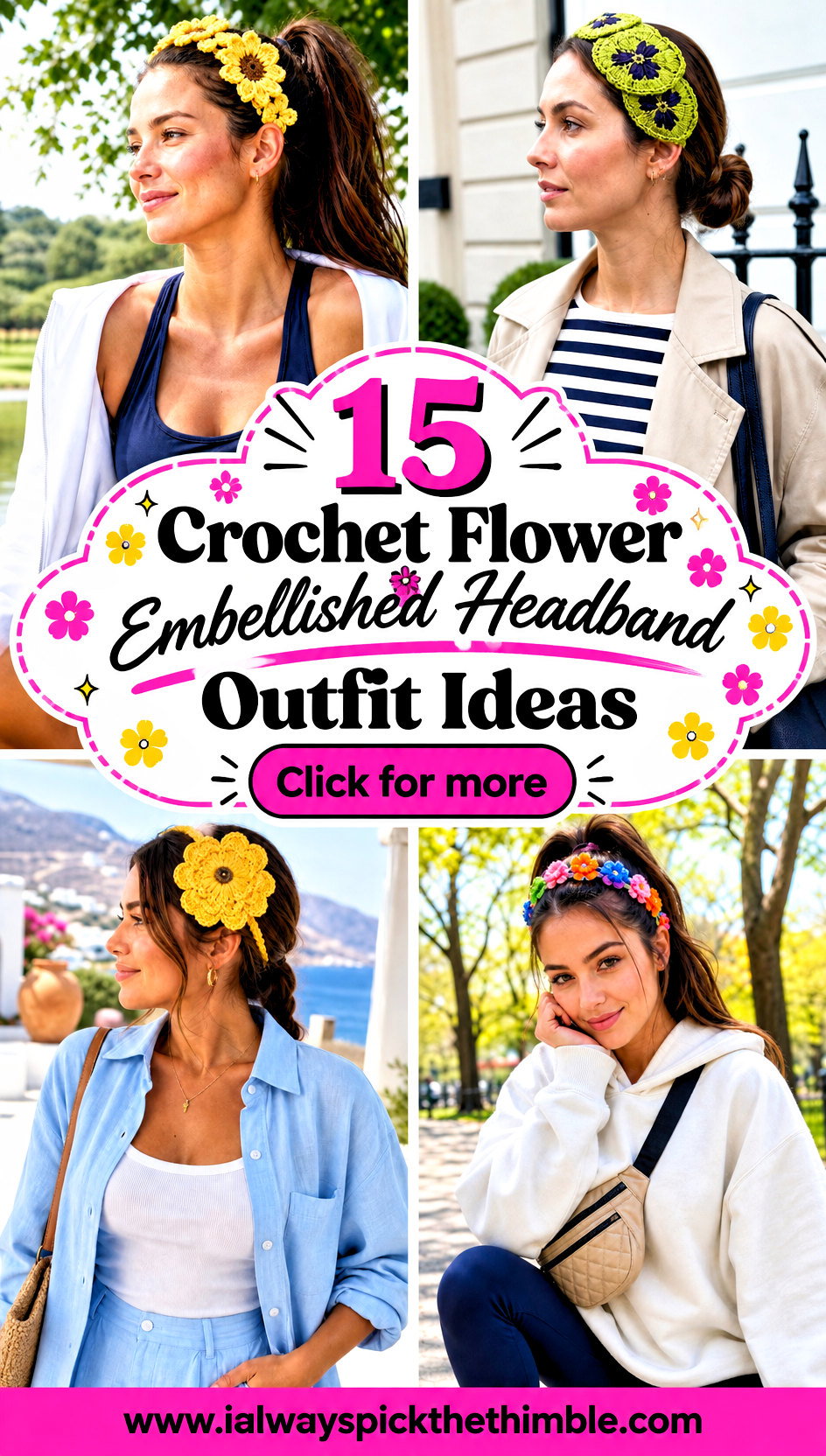 15 Crochet Flower Embellished Headband Outfit Ideas - 15 Crochet Flower Embellished Headband Outfit Ideas
