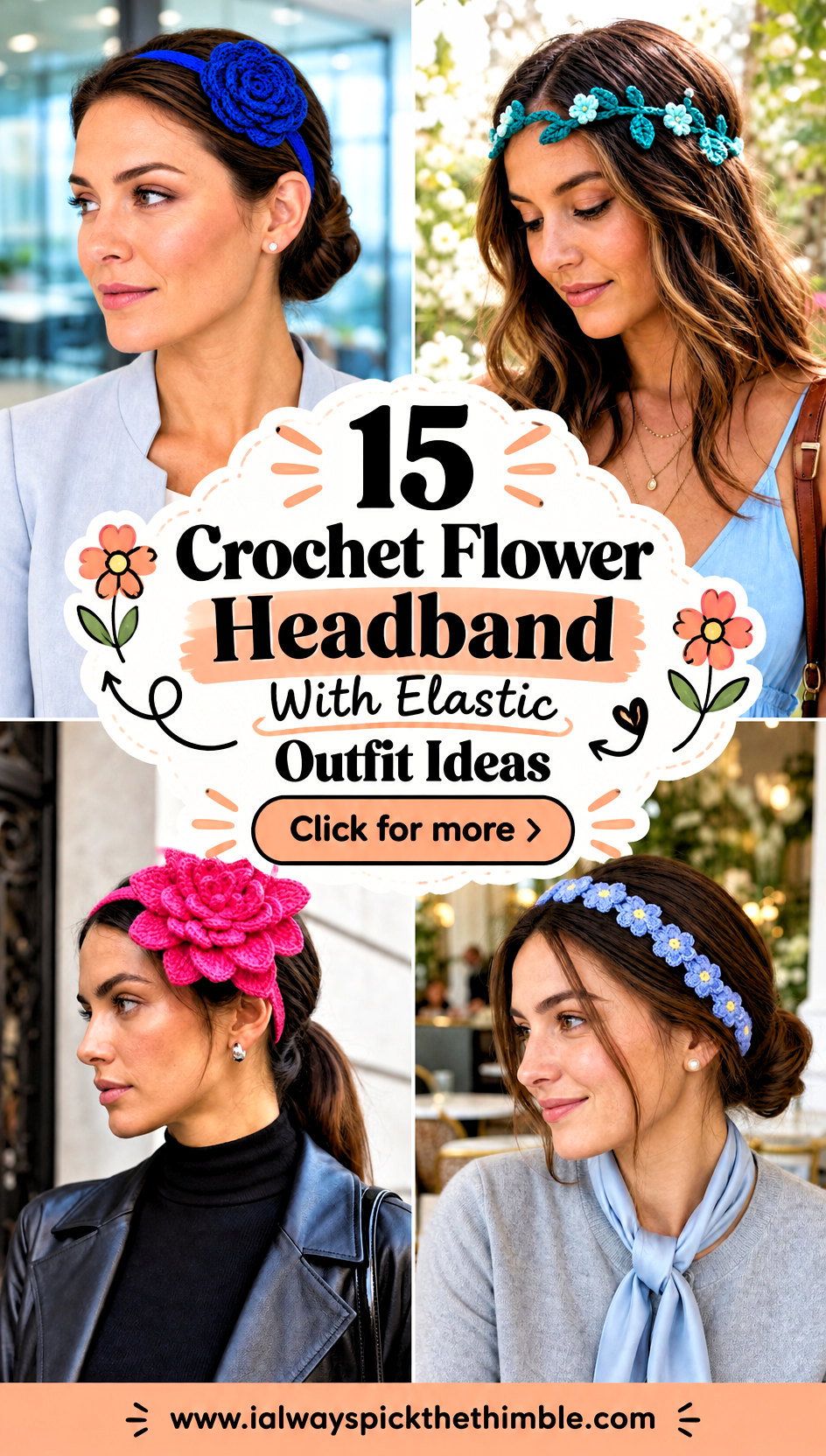 15 Crochet Flower Headband With Elastic Outfit Ideas - 15 Crochet Flower Headband With Elastic Outfit Ideas