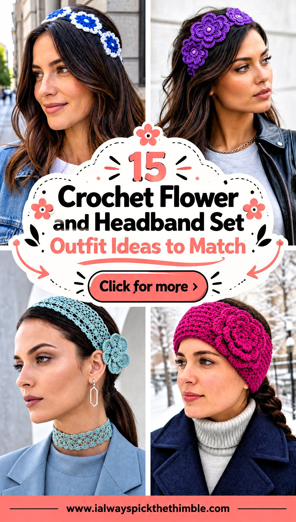 15 Crochet Flower and Headband Set Outfit Ideas to Match - 15 Crochet Flower and Headband Set Outfit Ideas to Match