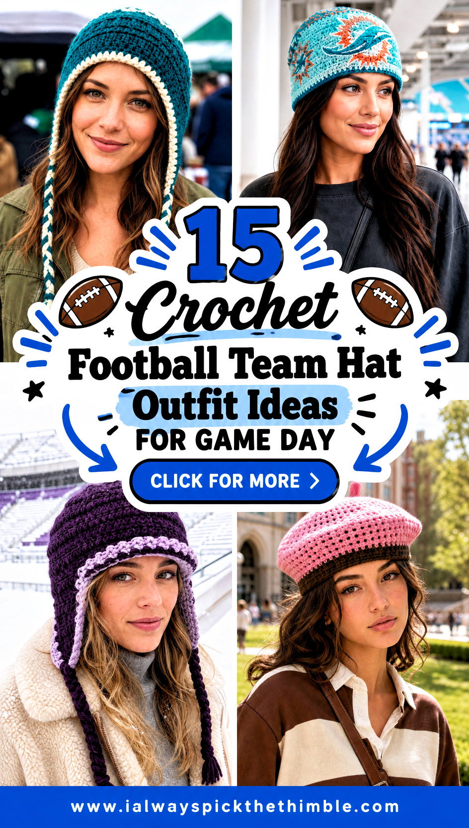 15 Crochet Football Team Hat Outfit Ideas for Game Day - 15 Crochet Football Team Hat Outfit Ideas for Game Day