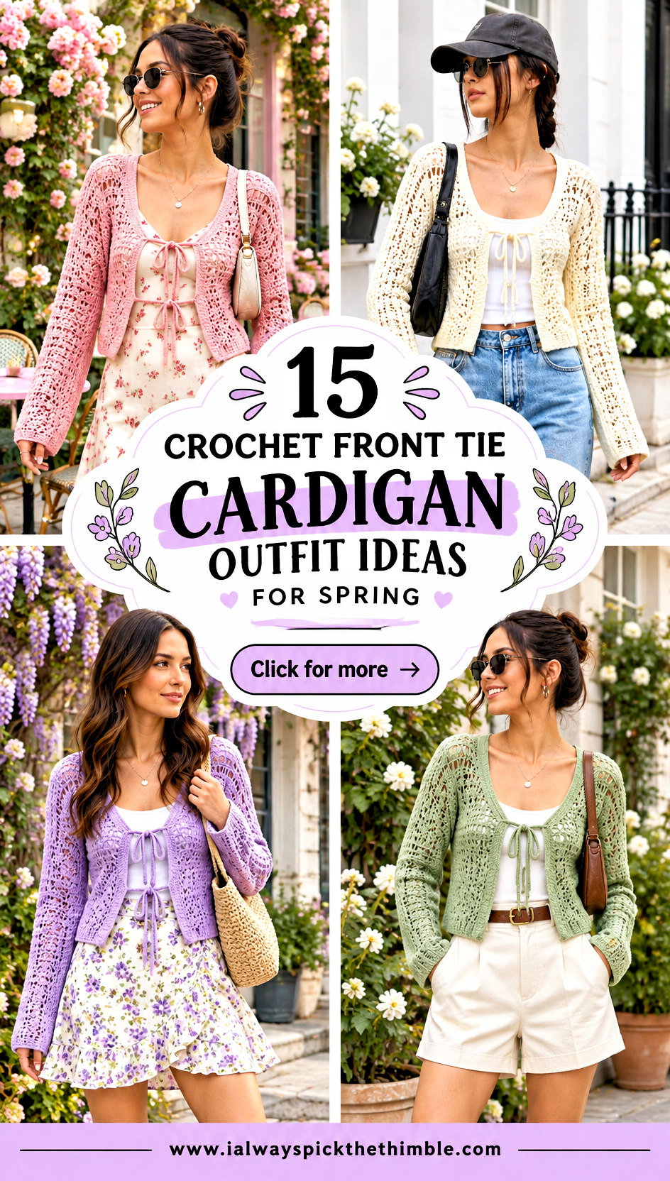 15 Crochet Front Tie Cardigan Outfit Ideas for Spring - 15 Crochet Front Tie Cardigan Outfit Ideas for Spring
