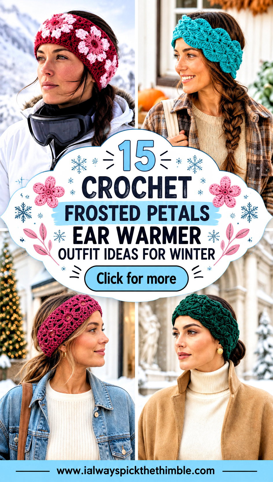15 Crochet Frosted Petals Ear Warmer Outfit Ideas for Winter - 15 Crochet Frosted Petals Ear Warmer Outfit Ideas for Winter