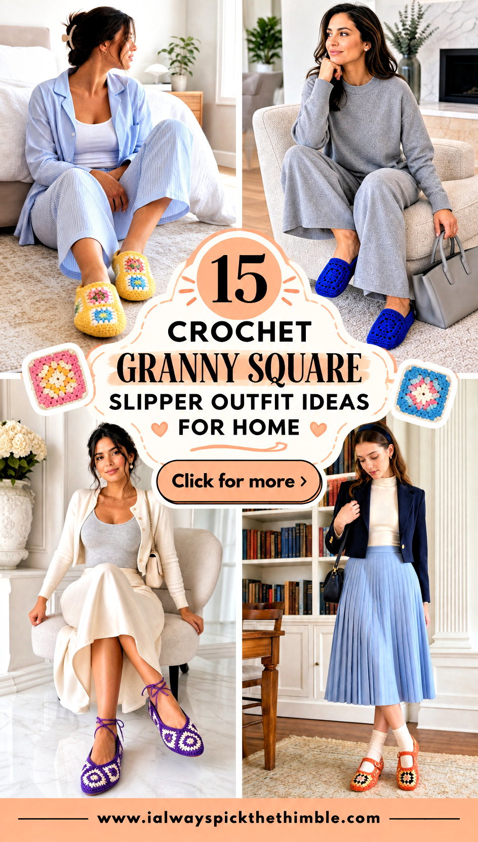 15 Crochet Granny Square Slipper Outfit Ideas for Home - 15 Crochet Granny Square Slipper Outfit Ideas for Home