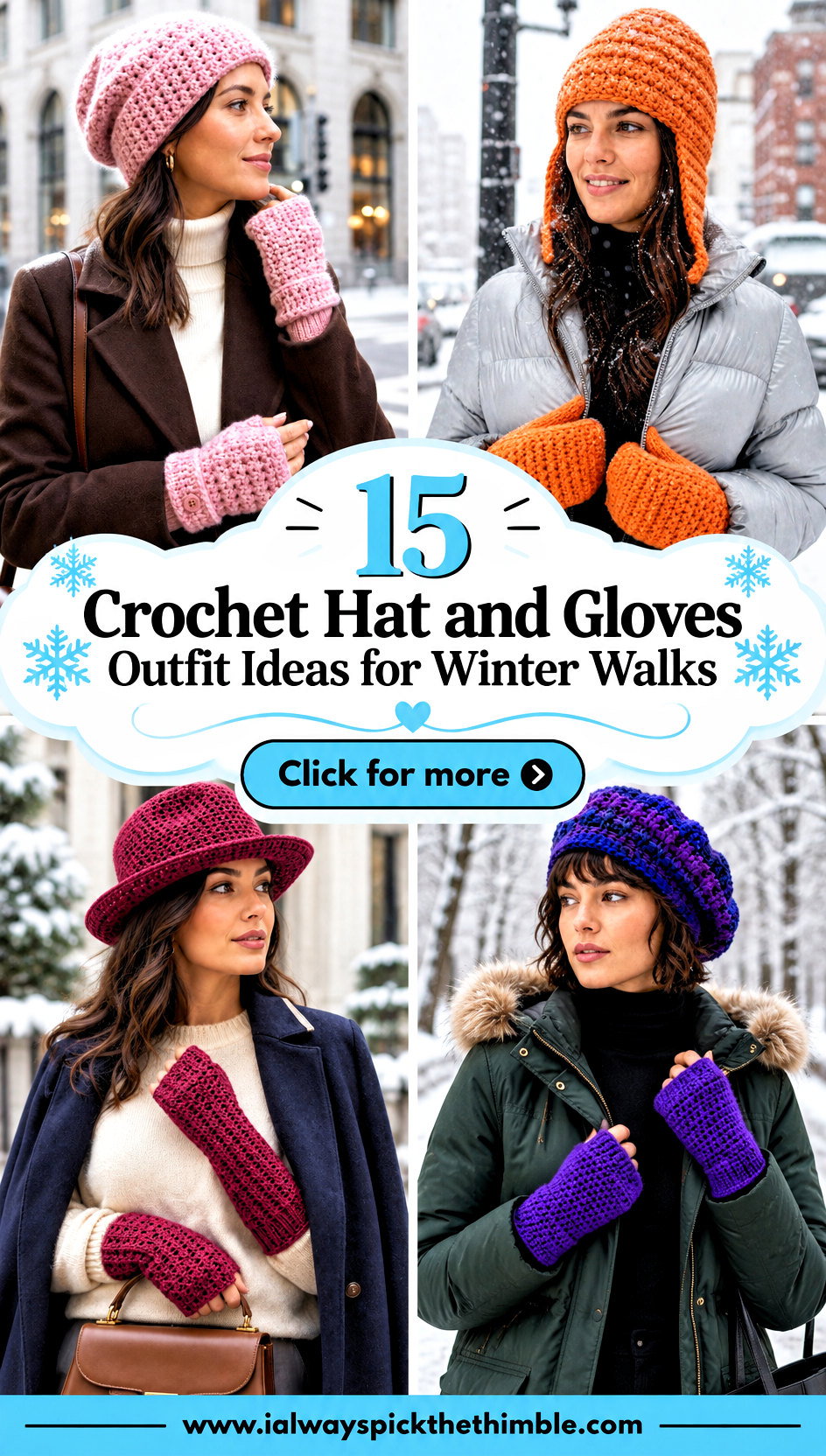 15 Crochet Hat and Gloves Outfit Ideas for Winter Walks - 15 Crochet Hat and Gloves Outfit Ideas for Winter Walks