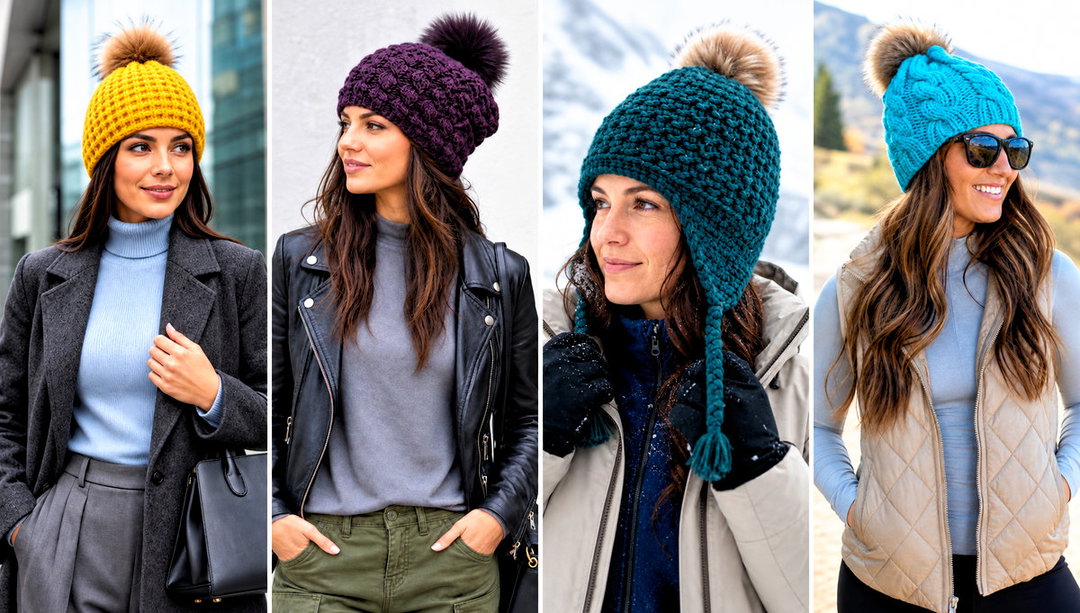 15 Crochet Hat with Fur Pom Pom Outfit Ideas for Cabin Trips