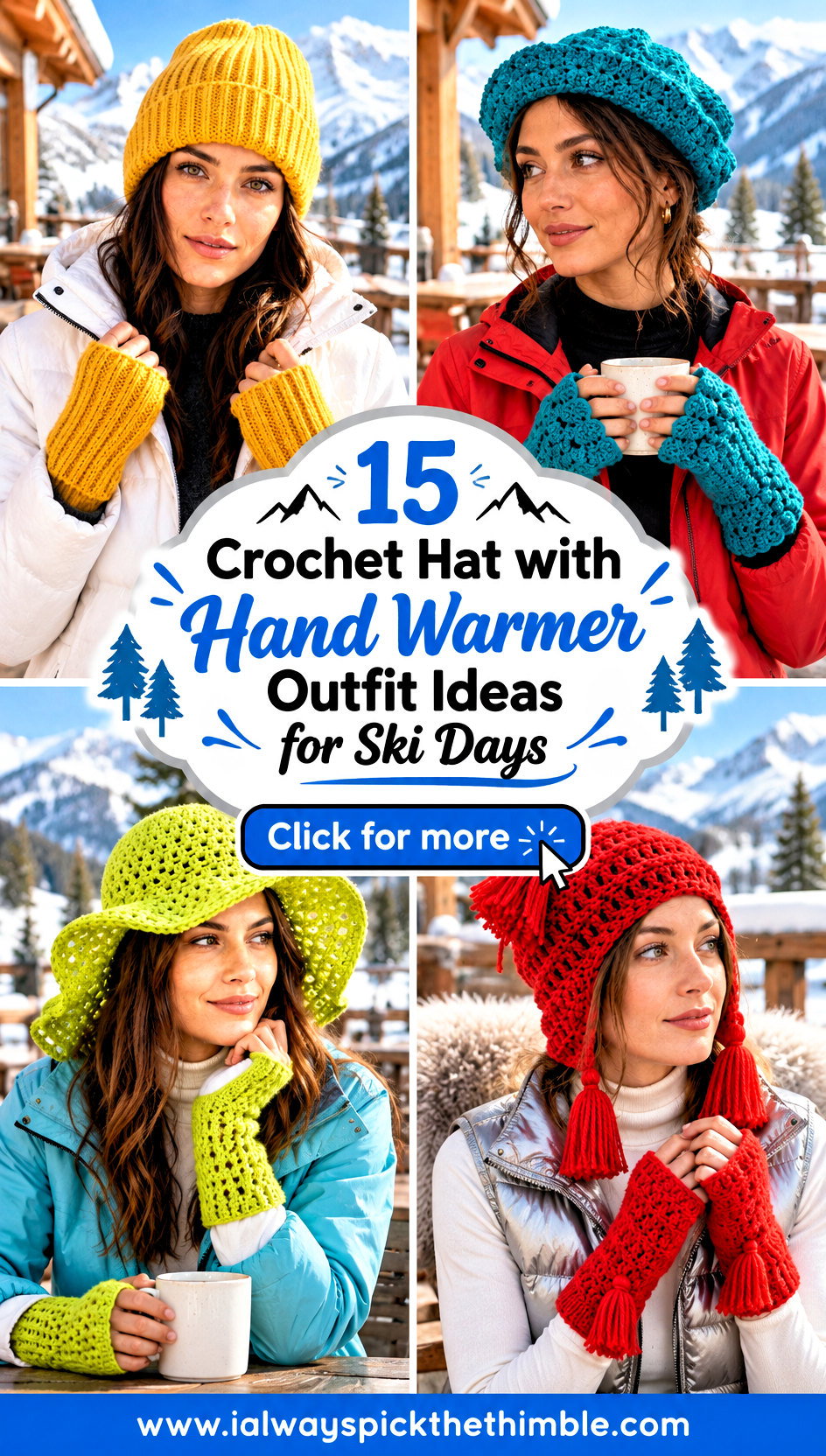 15 Crochet Hat with Hand Warmer Outfit Ideas for Ski Days - 15 Crochet Hat with Hand Warmer Outfit Ideas for Ski Days