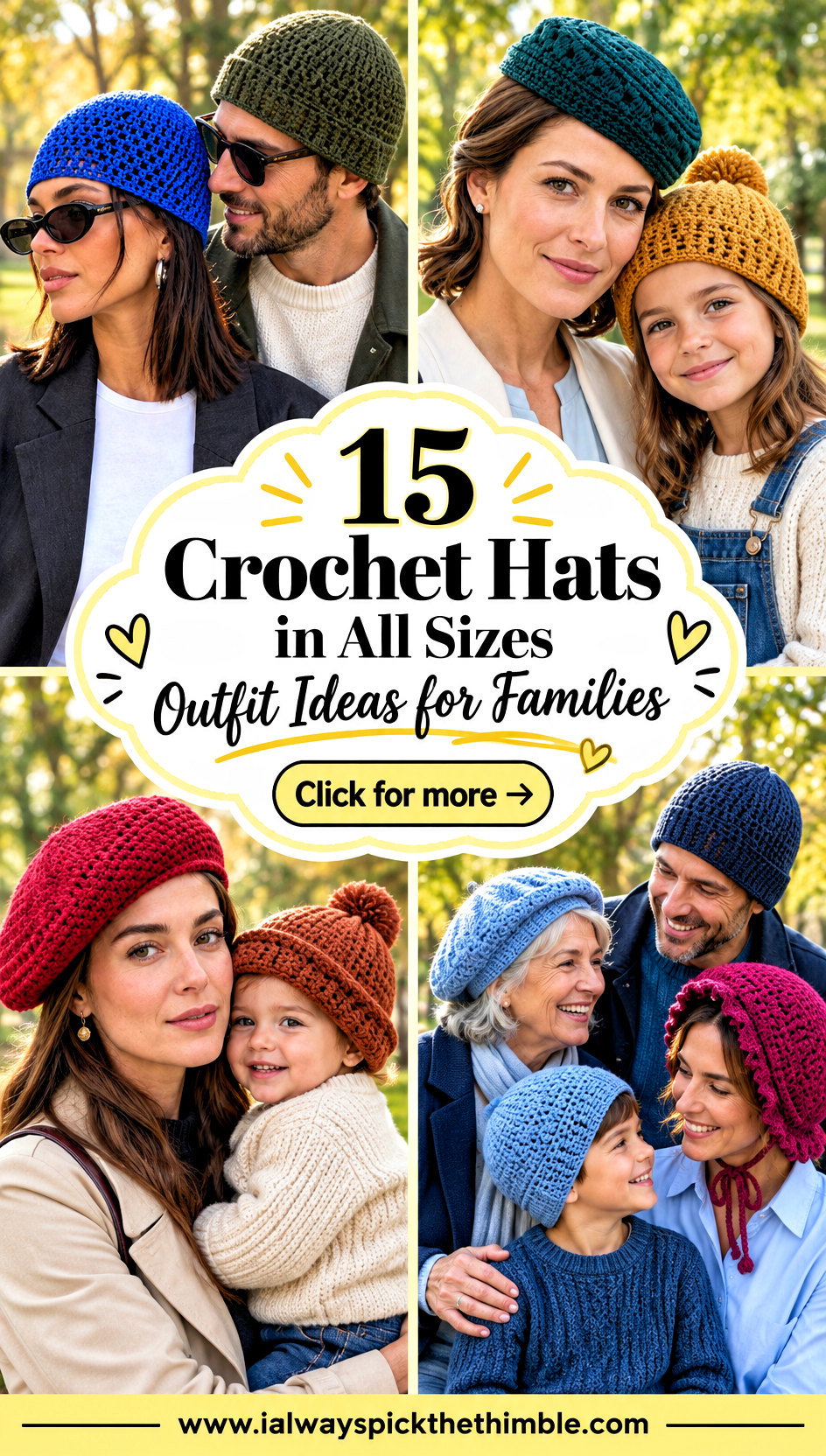 15 Crochet Hats in All Sizes Outfit Ideas for Families - 15 Crochet Hats in All Sizes Outfit Ideas for Families