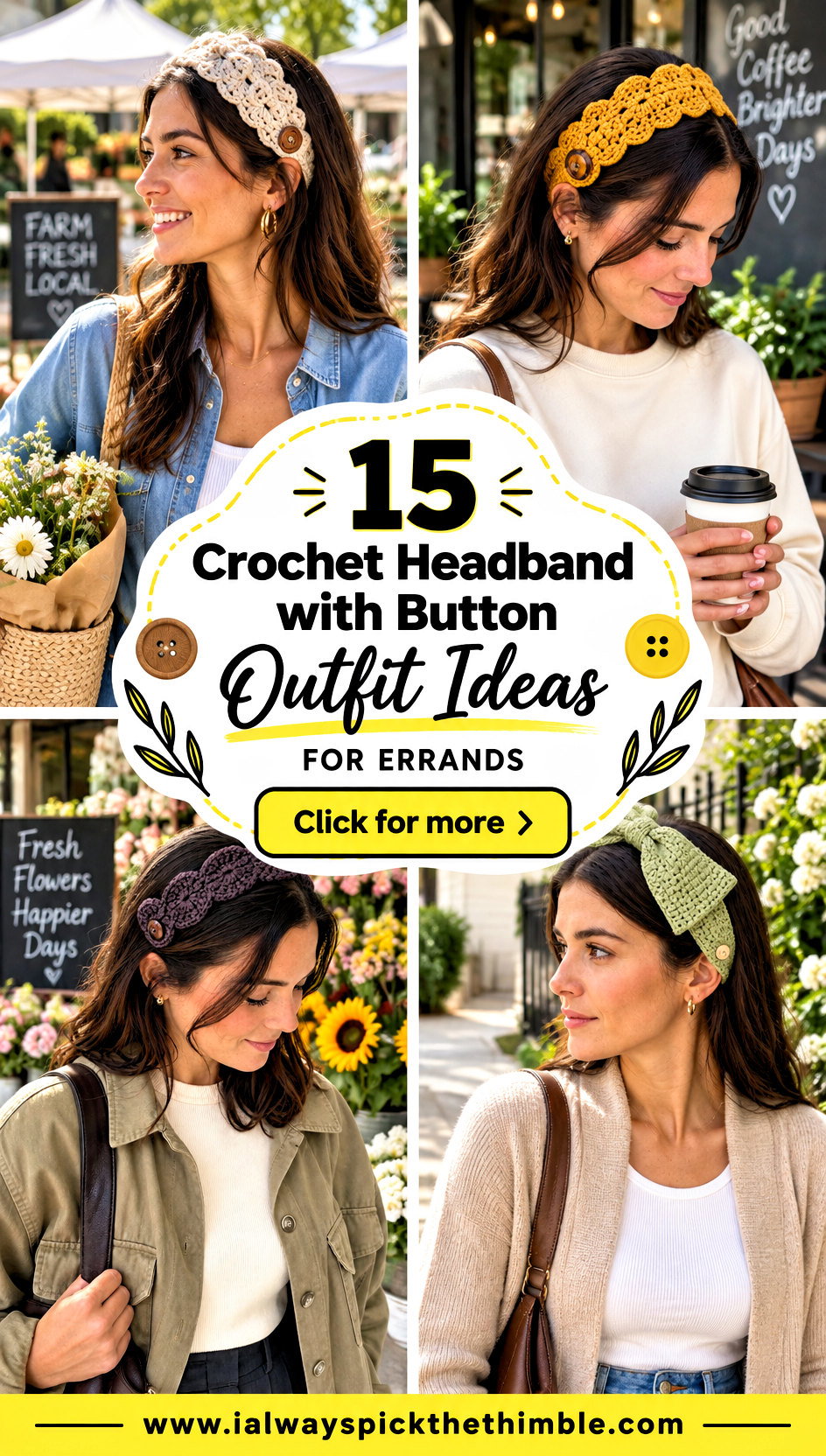 15 Crochet Headband with Button Outfit Ideas for Errands - 15 Crochet Headband with Button Outfit Ideas for Errands