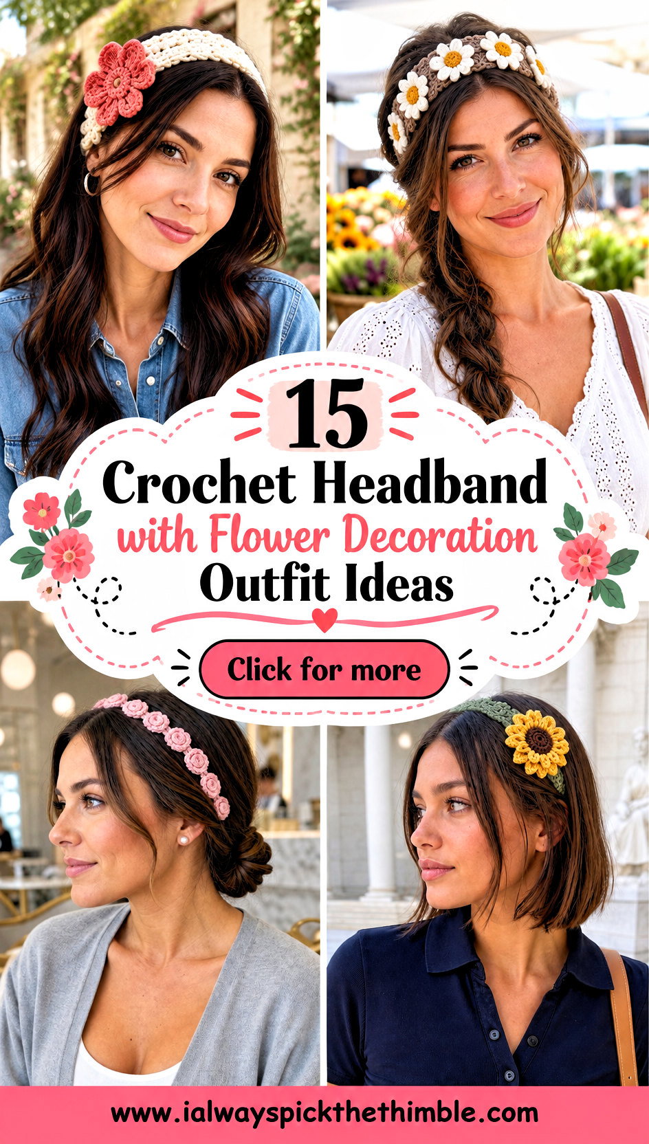 15 Crochet Headband with Flower Decoration Outfit Ideas - 15 Crochet Headband with Flower Decoration Outfit Ideas
