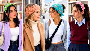 15 Crochet Headband with Flower Design Outfit Ideas