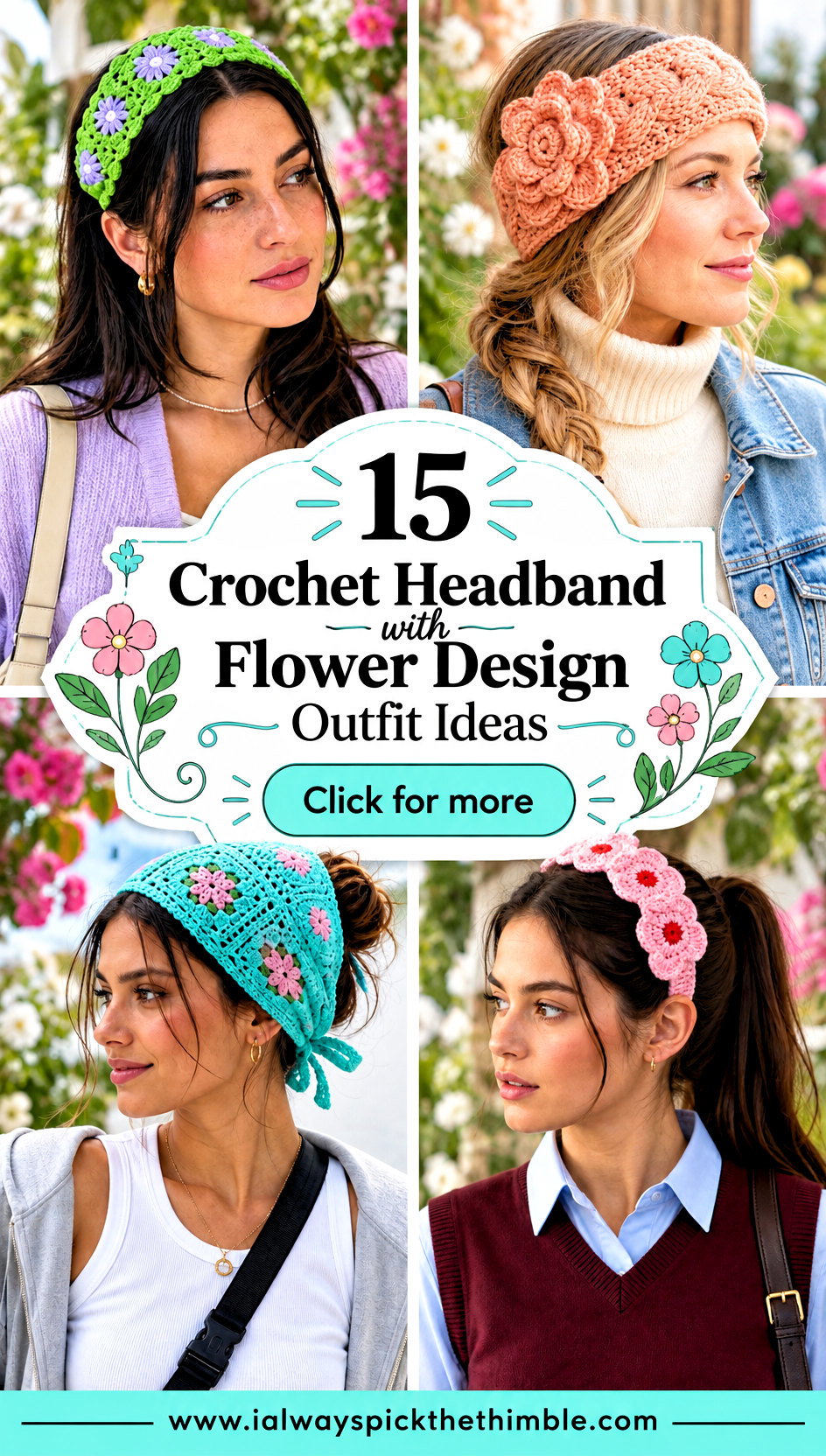 15 Crochet Headband with Flower Design Outfit Ideas - 15 Crochet Headband with Flower Design Outfit Ideas
