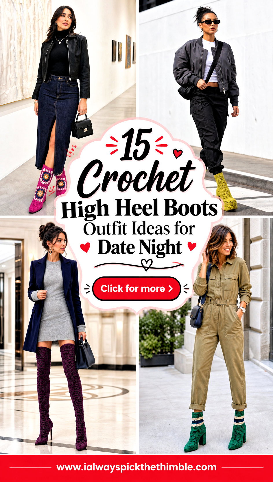 15 Crochet High Heel Boots Outfit Ideas for Date Night - 15 Crochet High Heel Boots Outfit Ideas for Date Night